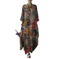 thumbnail image 1 of ZANZEA Robes pour Femmes à Manches Longues à Imprimé Floral Kaftan Décontracté Robe Maxi, 1 of 10