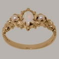 thumbnail image 3 of LBG British Made 10k Rose Gold Natural Opal & Cultured Pearl Womens Statement Ring - 33 size options - Size 6.75, 3 of 9