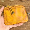 thumbnail image 3 of 1PCS Mini Coin Purse for Women Zipper Leather Coin Purse Leather Change Purse Coin Purse for Coins and Various Cards Leather Coin Pouch (Yellow), 3 of 6