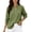 Green Shirts, variant on CAIVO Women Plus Size Summer Blouse Long Sleeve Ruffle Button Down Shirt Loose Casual Pullover Tunic Tops Fashionable Solid Color Back To School Dailywear