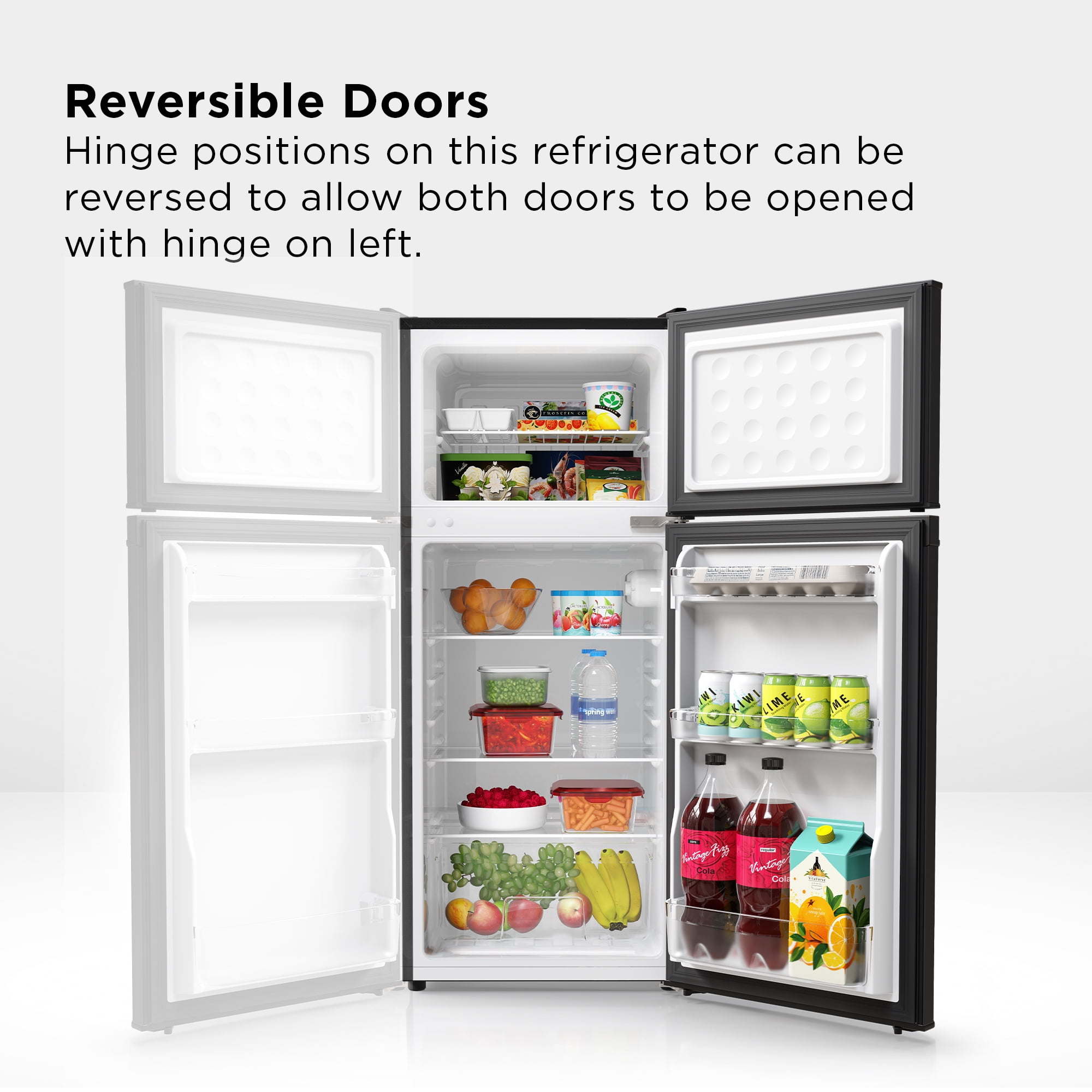 TCL 4.5 Cu. ft. Two Door Compact Mini Fridge With Freezer TCL 4.5 Cu. ft. Two Door Compact Mini Fridge With Freezer