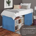 thumbnail image 3 of 36 Inch Drop Full XL Size Dorm Bed Mediterranean Blue Solid Bed Skirt Lightweight Pleated Pattern Split Corner Premium Hotal Quality With Flexible Elastic & Fade Resistent, 3 of 6