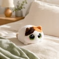 thumbnail image 4 of Cute Round Cat Plush Toy Soft Fluffy Kitten Stuffed Animal with Big Eyes for Stress Relief and gifts, 4 of 7