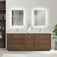 thumbnail image 2 of Vinnova Porto 84" Wood Double Bath Vanity with 9 Drawers in Aged Dark Brown, 2 of 15