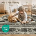 thumbnail image 4 of ODIKA Plaid Faded Monochrome Striped Checkered Detail Fireplace Border Stain Resistant Low Profile for Dorm Room, Small Living Apartment, 4 of 7
