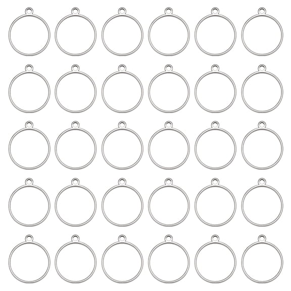 30 PCS Stainless Steel Open Bezel Pendant