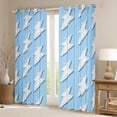 thumbnail image 2 of Erosebridal Lightning Light Print Blackout Curtains Set of 2 (52x84 Each),White And Blue Window Curtains For Boys Kids, 2 of 7