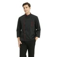 thumbnail image 2 of Toptie Unisex Classic Long Sleeve Button Chef Coat-Black2-M, 2 of 6