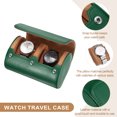 thumbnail image 3 of Estuche de viaje para relojes Uxcell para hombres, estuche de cuero para rollo de reloj, caja de almacenamiento portátil para relojes para Navidad, cumpleaños y aniversario, 2 ranuras (verde), 3 of 7