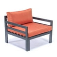 thumbnail image 2 of LeisureMod Chelsea Outdoor Patio Black Aluminum Armchairs With Cushions Set Of 2 in Orange, 2 of 6