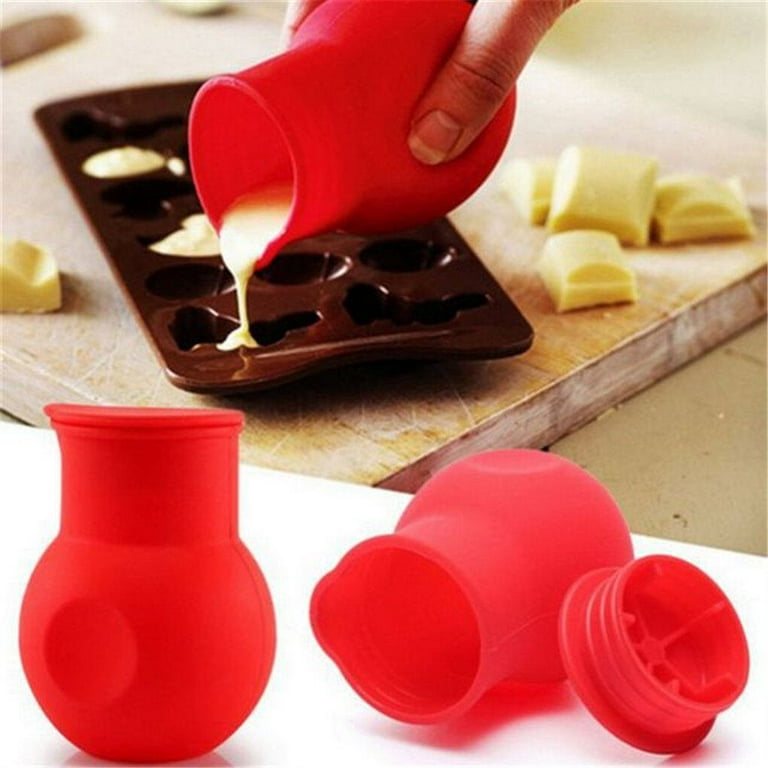 Chocolate Melting Pot Silicone Baking Pouring Tool Red Microwave