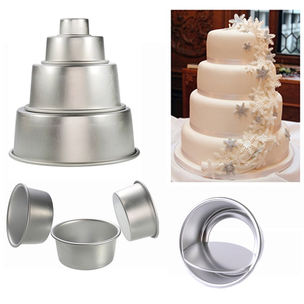 Hobeauty 2/4/6/8 Inch Round Cake Pan Set of 4, Nonstick Aluminum Baking