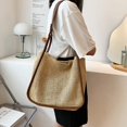 thumbnail image 3 of CHUANK Straw Shoulder Bag for Women  Large Capacity Square Shape Beach Handbags + PU Leather Zipper Wallet, 3 of 4