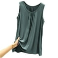 thumbnail image 5 of JGGSPWM Womens Supersoft Tank Tops Petite Camisole Stretch Casual Summer Cami Crewneck Solid Sleeveless Tanks Shirts Green XXXXL, 5 of 9