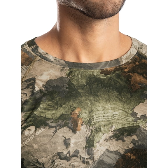 Mossy Oak Men's Heavyweight Fleece Base Layer Thermal Shirt, Mossy Oak Terra Gila, M