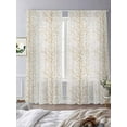thumbnail image 2 of Brown Botanical Sheer Curtains 96 Inch Length 2 Panels Set, Farmhouse Spring Summer Branch Voile Window Treatment Semi Sheer Long Curtains Drapes for Bedroom/Living Room/Kitchen 52"x96"x2, 2 of 7
