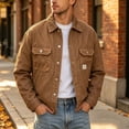 thumbnail image 5 of Goodtrade8 Mens Jacket Button Cool Denim Jacket Long Sleeve Casual Solid Color with Pocket Collared Mens Coats, 5 of 6