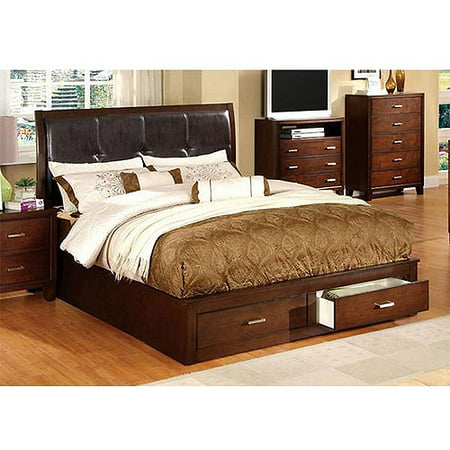 Venetian Enrico III Queen Size Bed, Brown Cherry - Walmart.com