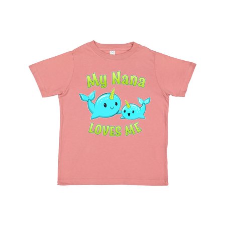 

Inktastic My Nana loves me- cute narwhal Gift Toddler Boy or Toddler Girl T-Shirt