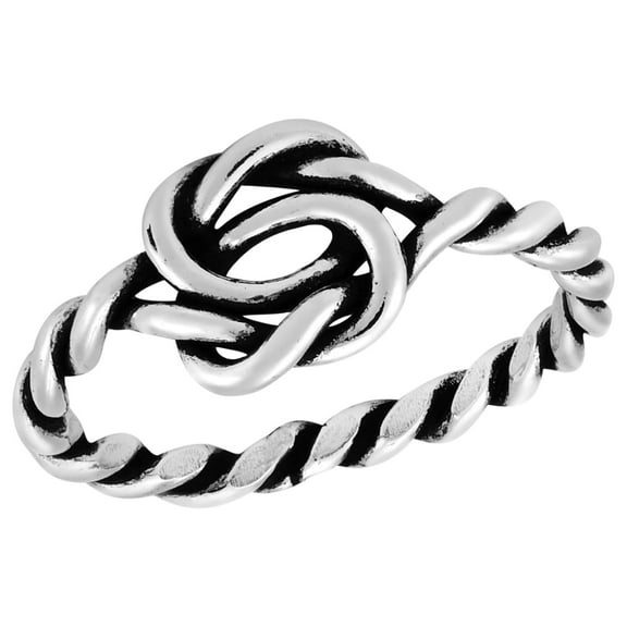Interlocking Celtic Infinity Knot Twisted Band .925 Sterling Silver Ring-8