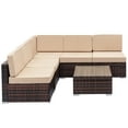 thumbnail image 2 of Veryke Patio Sofa Sets, Wicker Sofa, Outdoor Sectional Sofa, Wicker Furniture for Patio, Backyard, Pool, 1Pcs Corner Sofa + 4Pcs Single Sofas + 1Pcs Coffee Table, 2 of 6