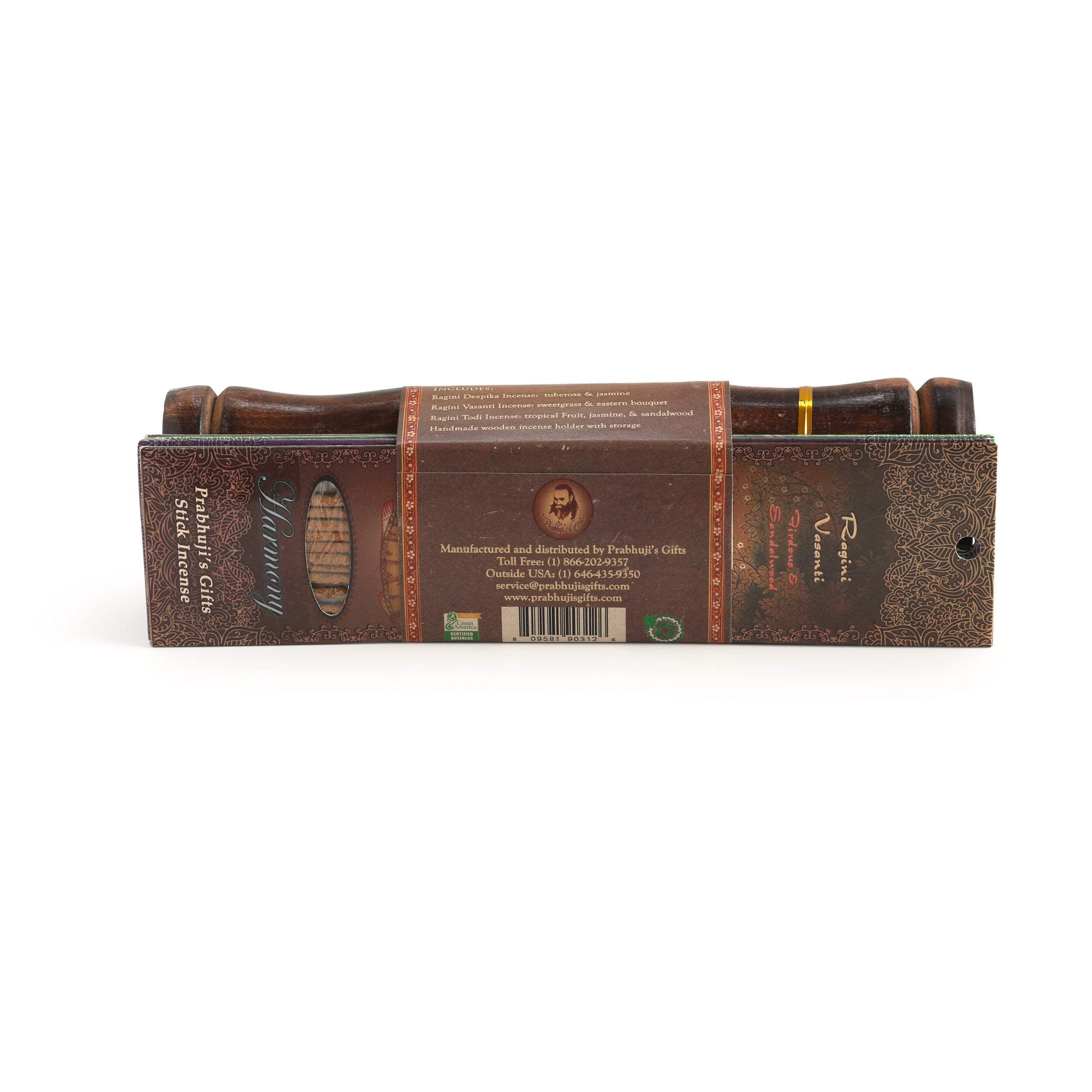 Incense Gift Set - Bamboo Burner + 3 Harmony Incense Sticks Packs & Love Greeting - Rest in you