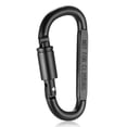 thumbnail image 2 of Lixada 9 Pack Aluminum Alloy D-ring Locking Carabiner Clip Set Screw Lock Hanging Hook Buckle Keychain with Steel Wire Ring for  Camping Hiking, 2 of 7