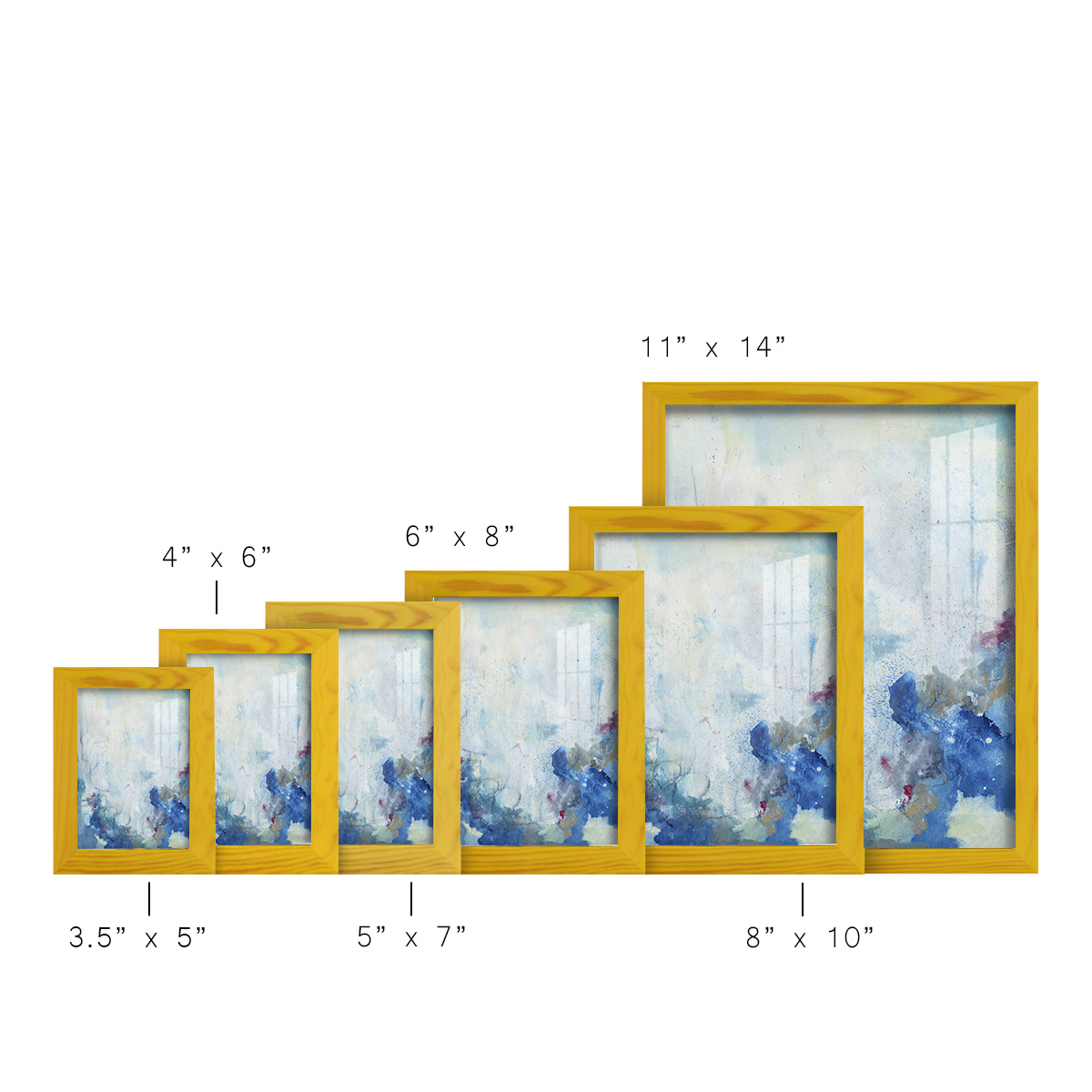 In the Mist II - Framed Print w/glass - Sunflower Yellow