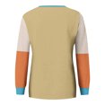 thumbnail image 4 of Scyoekwg Womens Sweatshirt Fall Long Sleeve Pullover Tops Trendy Dressy Casual Fall Winter Clothes Loose Color Block Graphic Sweatshirt Crewneck Patchwork Sweatshirt Womens Clothes(Khaki,M), 4 of 5