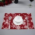 thumbnail image 2 of EREHome Ensemble de 6 Sets de Table Flocon de Neige Rouge, Protecteur de Table 12x18 Pouces, 2 of 5
