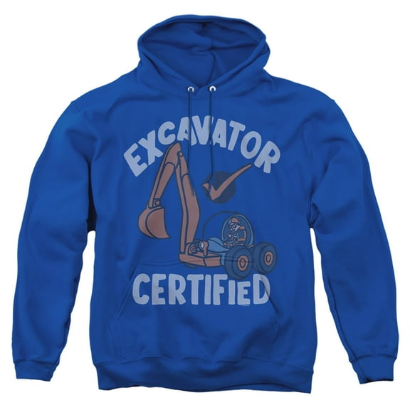Blippi Excavator Certified Adult Pull-Over Hoodie, Royal, Small