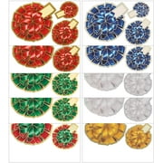 Bowdacious Gift Bows, 30 Christmas Holiday Bows, 3D Looking Gift Bow Stickers with Foil Accents and Attached Gift Tag. No More Crushed Bows!