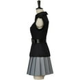 thumbnail image 3 of Gothic Style Black Waist Dress - Black Top With Gray Pleated Skirt Sleeveless Outfit, 3 of 7