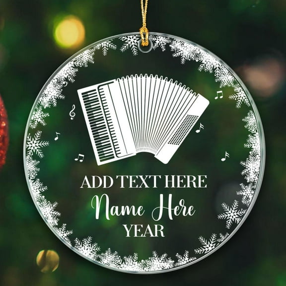 Accordion Christmas Ornament 2025, Personalized Accordion Musical Instrument Ornaments Gift for Men Women Accordionist, Accordion Music Lover Ornament, Customized Name Accordion Players Ornaments
