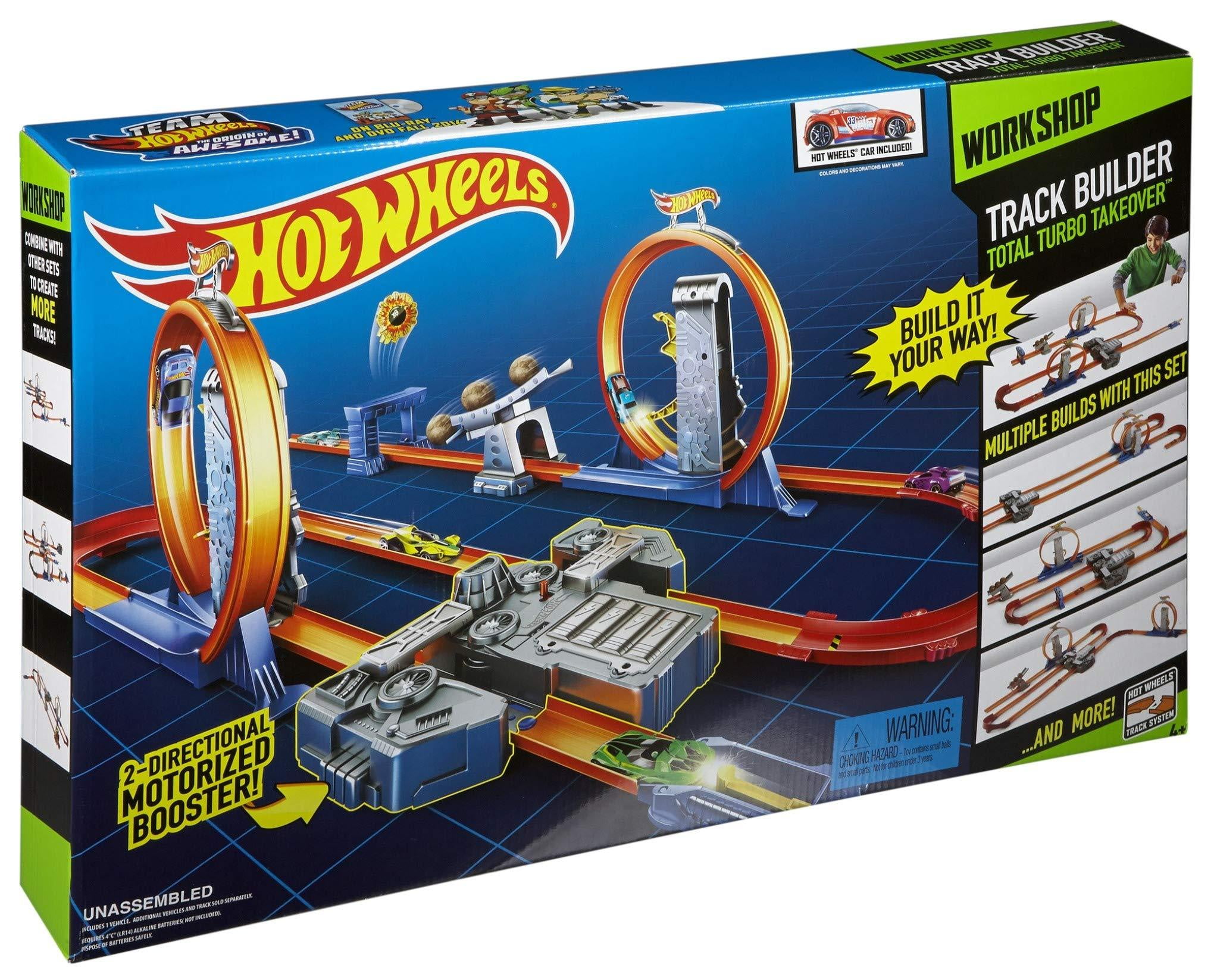 Hot Wheels Track Builder System Total Turbo Takeover Set Launcher Booster 2 Loop 