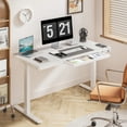 thumbnail image 6 of FLEXISPOT 55" W Home Office Height Adjustable Standing Desk White Chipboard Top with USB Charge Ports, Drawer, 6 of 7