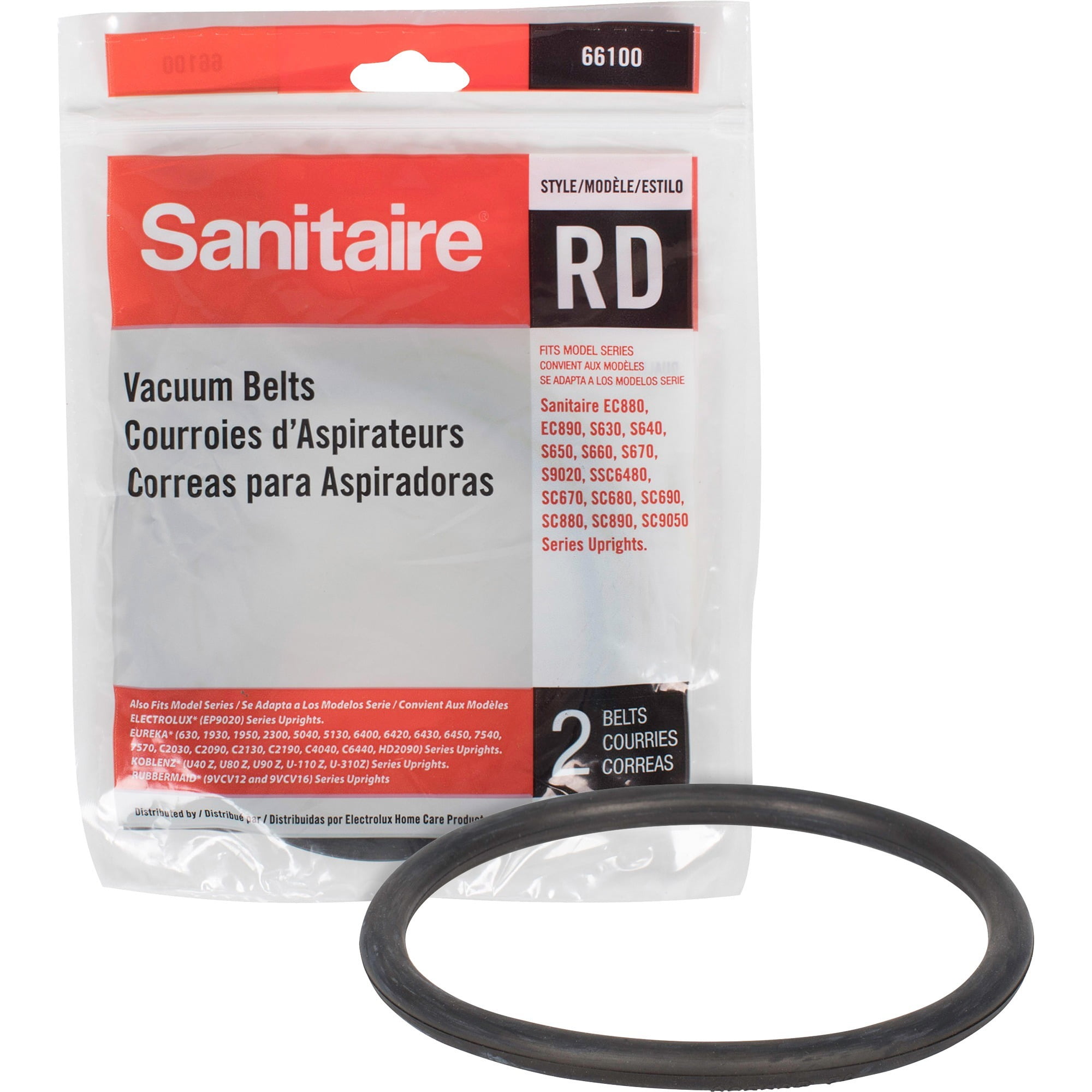 Sanitaire, EUR6610012, Style RD Vacuum Belt, 2 / Pack, Black Walmart