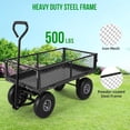 thumbnail image 4 of Steel Garden Cart Folding Utility Wagon with Removable Cart Liner, 500lbs Load Capacity, for Garden Farm, 4 of 9