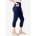 thumbnail image 3 of Roaman's Women's Plus Size Side-Pocket Essential Capri Legging, 3 of 6