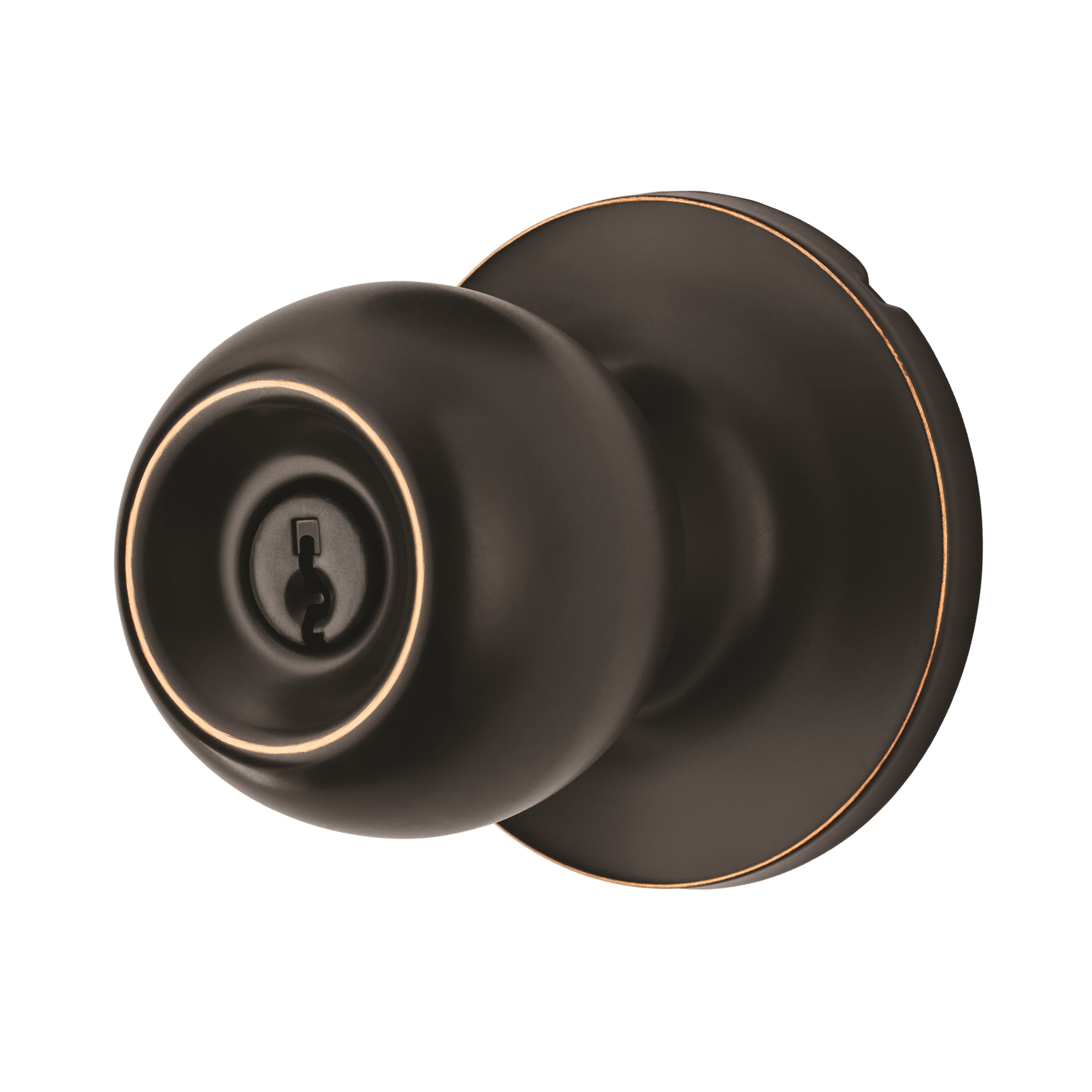 Brinks Keyed Entry Classic Ball Style Doorknob, Satin Nickel