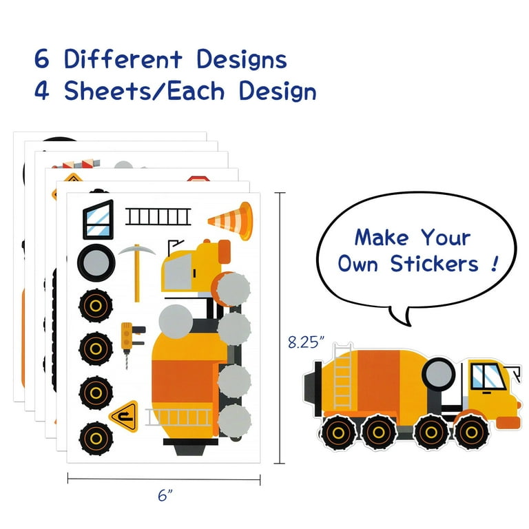 36 Pieces Sticker Sheet, Sticker Packs Kids, Princess Stickers for Kids,  Make a Face Stickers Sheets, Make Your Own Sticker, Party Game Stickers DIY