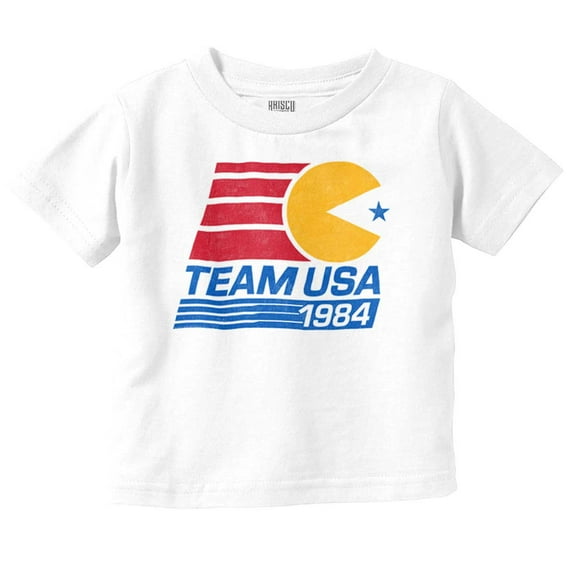 PACMAN Video Arcade Game Team USA Toddler Boy Girl T Shirt Infant Toddler Brisco Brands 6M