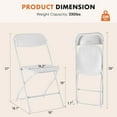 thumbnail image 2 of 6 Pack White Plastic Folding Chairs, Steel Frame Stackable Event Chairs for Indoor Outdoor Use, Weddings, Parties, Offices, 2 of 7