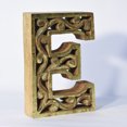 thumbnail image 2 of HANDMADE ECO-FRIENDLY "E" WOOD ALPHABET LETTER BLOCK FOR WALL MOUNT & TABLE TOP DÉCOR- , Natural-Gold Foil Color, Traditional Design, Letter Block For Study Room, Kids Room, Living Room, Hall, Offices, 2 of 5
