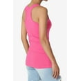 thumbnail image 4 of TheMogan Women's Basic Scoop Neck Racerback Stretch Cotton Tank Top Sleeveless Sporty Tee Fuchsia M, 4 of 7
