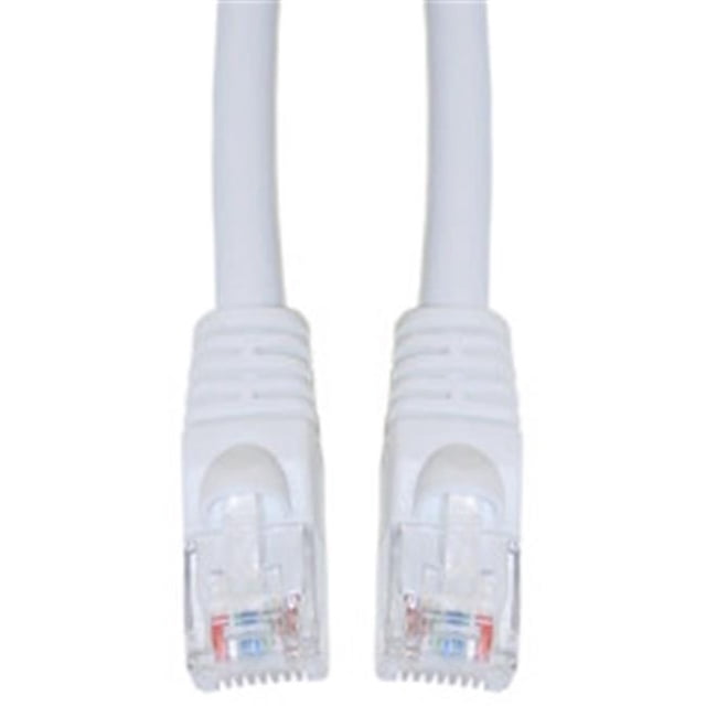 Cat6 White Ethernet Patch Cable Snagless Molded Boot 14 foot