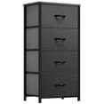 thumbnail image 1 of YITAHOME Tour de Rangement avec 4 Tiroirs - Commode en Tissu, Unité d'Organisation pour Chambre, Salon, Garde-Robes - Cadre en Acier Robuste, Bacs en Tissu à Tirage Facile et Dessus en Bois (Noir/gris), 1 of 4