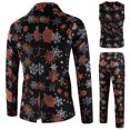 thumbnail image 5 of guisaled Christmas Mens Suits 3 Piece Slim Fit Dressy Party Suit One Button Cute Xmas Holiday Printed Jackets Vest Pants Suits Outfits, 5 of 9