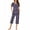Purple, variant on Tnhcen Women's Short Sleeve Pajamas Set Round Neck Nightwear with Capri Pants Soft Pjs Set Homewear S-3XL