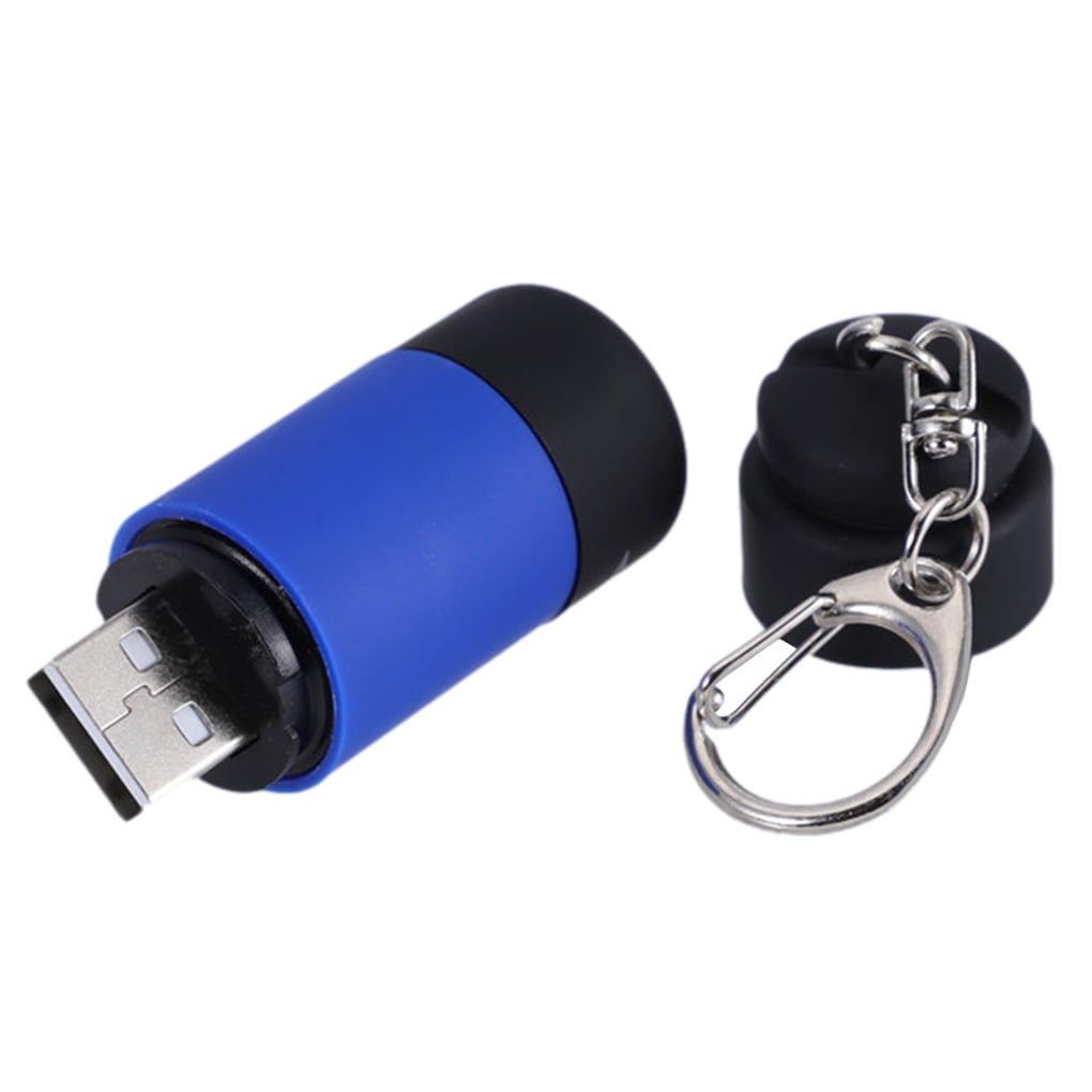 Portable Torch USB Mini Flashlight Rechargeable LED Light Pocket Keychain Wallet